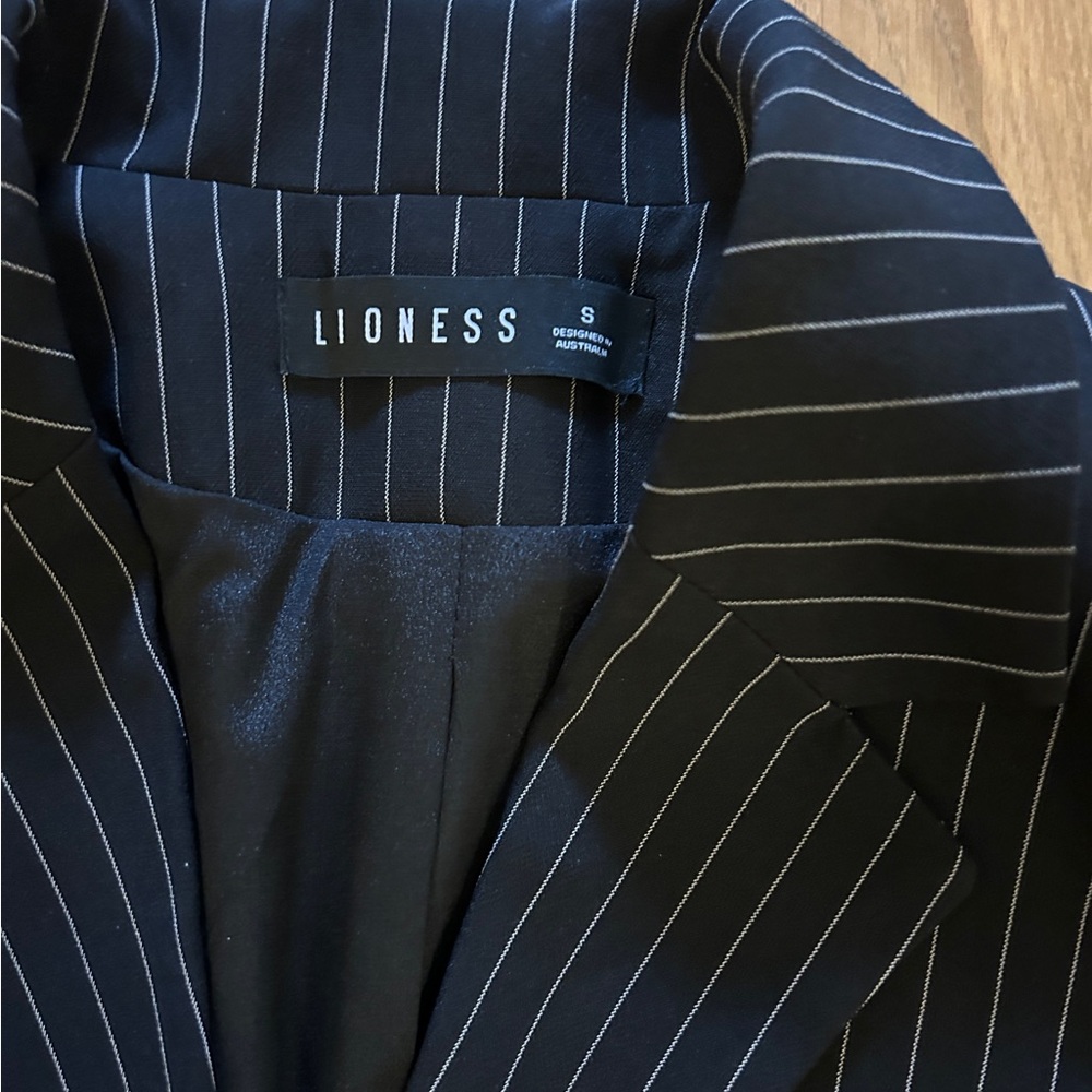 Lioness Navy Pinstripe Women's Blazer Dress - Picture 3 of 5